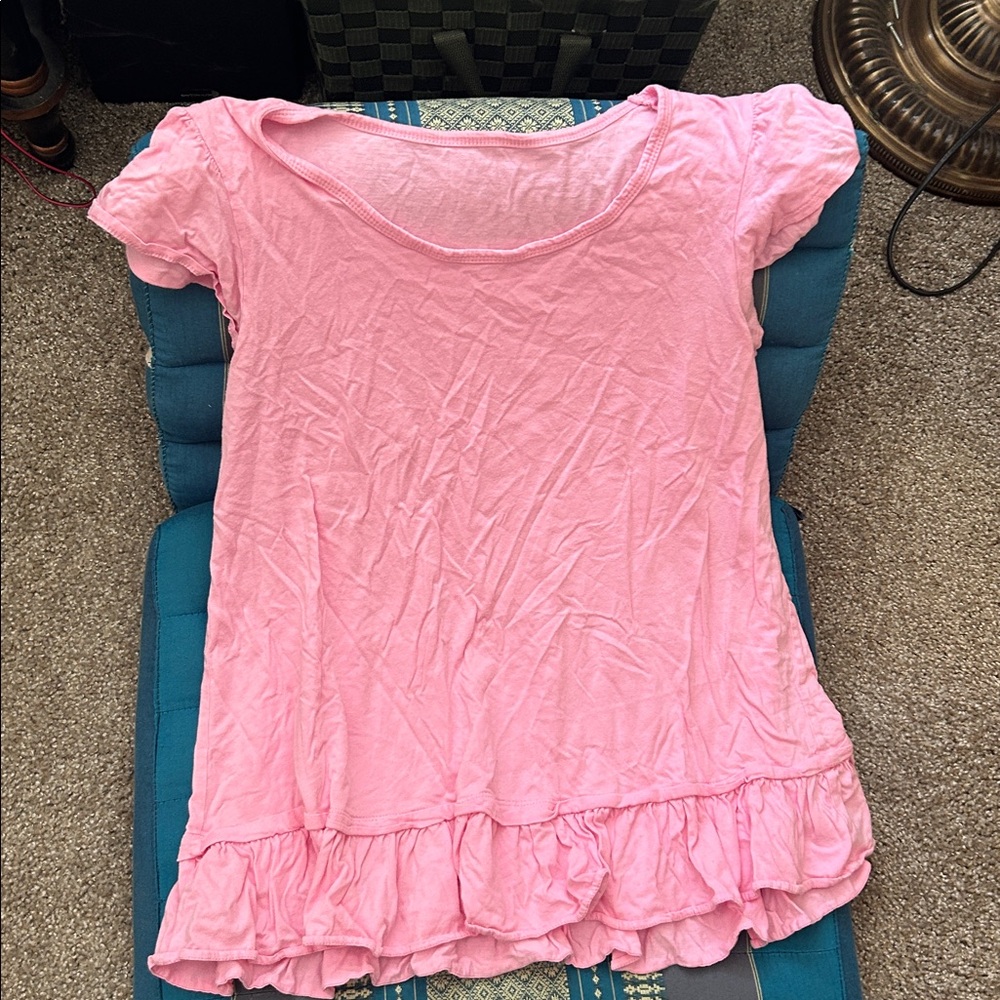 Pink Ruffled Women's Top